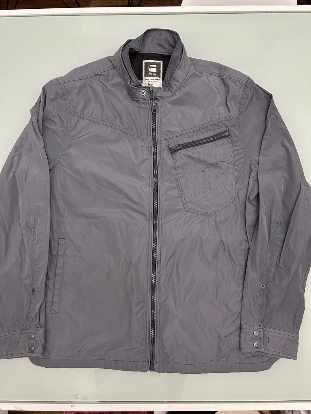 G-Star RAW Arc Zip Grey Lightweight Utility Jacket Size XXL